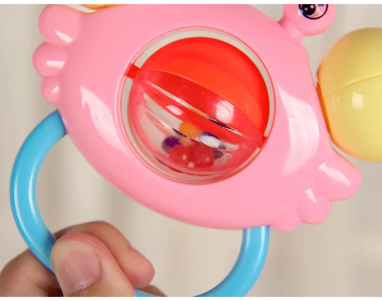 Детская игрушка для раннего образования, Детский обучающий колокольчик, погремушка для новорожденных, краб, ручной шар