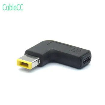 

USB-C 3.1 Type C Female to Rectangle Male USB PD Emulator Trigger Angled DC Power Adapter Converter For Lenovo Thinkpad Laptop