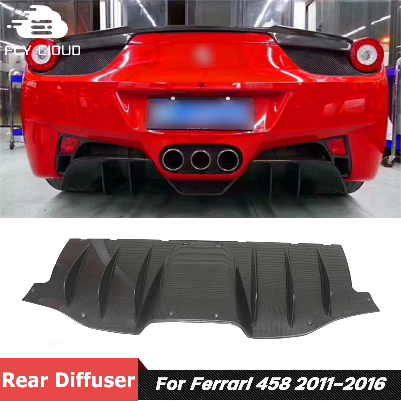 Углеродное волокно Материал задний бампер Лопата губ Диффузор для Ferrari 458 тюнинг