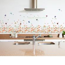 SK7052 пасторальные стильные подвесные на забор кружева плинтус спальня гостиная украшение фона съемные наклейки на стену