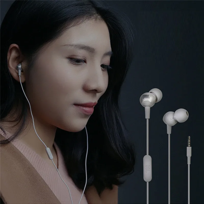 JBL C200Si 3 5mm Wired Deep Bass Stereo Earphone for Android IOS mobile phones Hands free Headphone Music Sports Headset