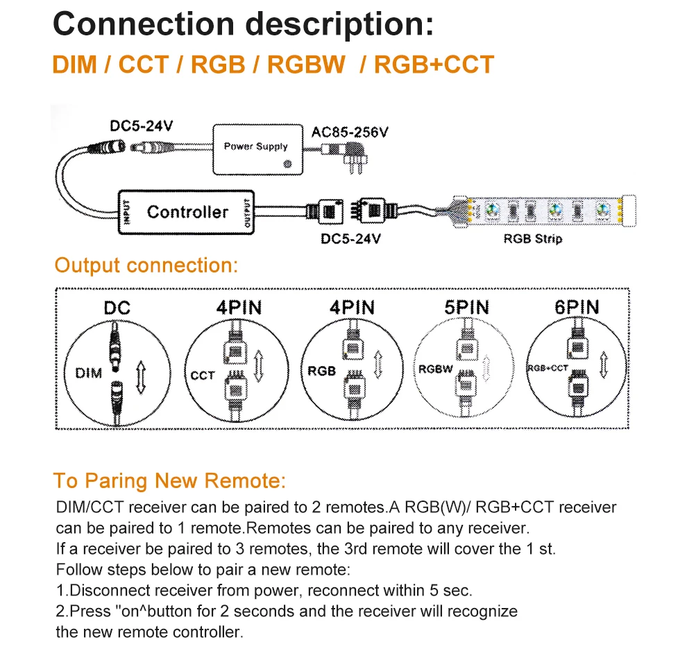 DC5V-12V мини 4 клавиши светодиодные полосы контроллер для одного цвета/двойной белый/RGB/RGBW/RGB+ CCT светодиодные ленты SMD 5050 2835