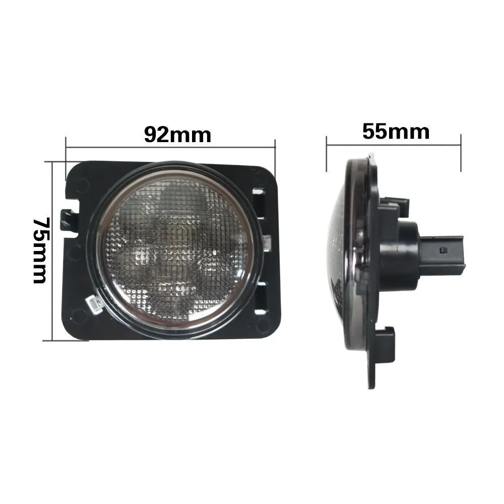 Светодиодный дымчатый объектив для Jeep Wrangler JK 2007- передний указатель поворота Желтый Янтарный Свет крыло боковое освещение комбо комплект для Jeep Wrangler