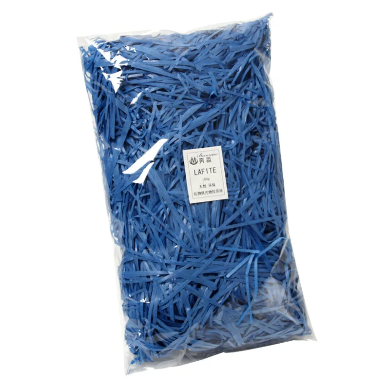 royal blue 100 г/упак. многоцветная измельченная мятая бумага конфетти Подарочная коробка корзина наполнитель Лафит измельченная бумажная упаковка для свадебной вечеринки измельченная ткань - Цвет: royal blue