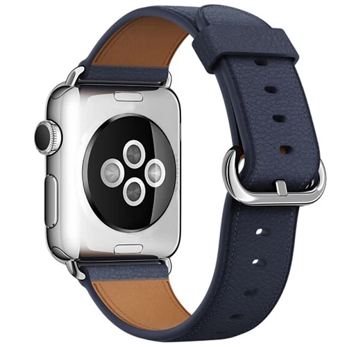 Ремешок для наручных часов Apple watch, ремешок 42 мм, 38 мм, версия в одиночку кожаный браслет, ремешок на запястье для наручных часов Iwatch серии 5/4/3/2/1 44 мм 40mmAccessories - Цвет ремешка: 10-Midnight blue