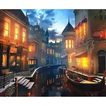 

Frame DIY Painting By Numbers Kits Venice Town Hand Painted Oil Paint By Numbers For Hand Painted Home Deco Art Diy Gift