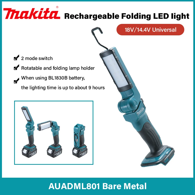 Makita 18V rechargeable LED flashlight DML807/801/802 folding outdoor Makita rechargeable bare metal - AliExpress