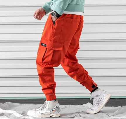 MQH24Pockets брюки карго мужская одежда Мужская Уличная одежда шаровары мужские хип-хоп джоггеры брюки корейские модные брюки