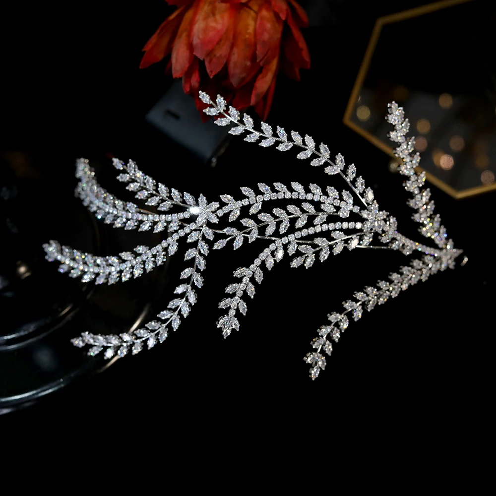 ASNORA Fashion Cubic Zirconia Bridal Headdress Wedding Hair Accessories Dinner Party Side Soft Hair Band Accessories A01031