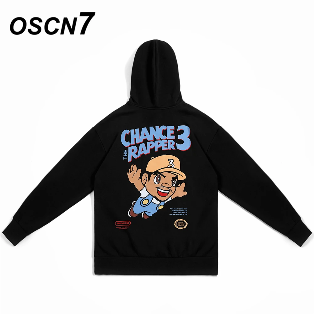OSCN7 High Street печати флисовая толстовка женщина осень уличная плюс бархатные толстовки оверсайз женщины 8060A