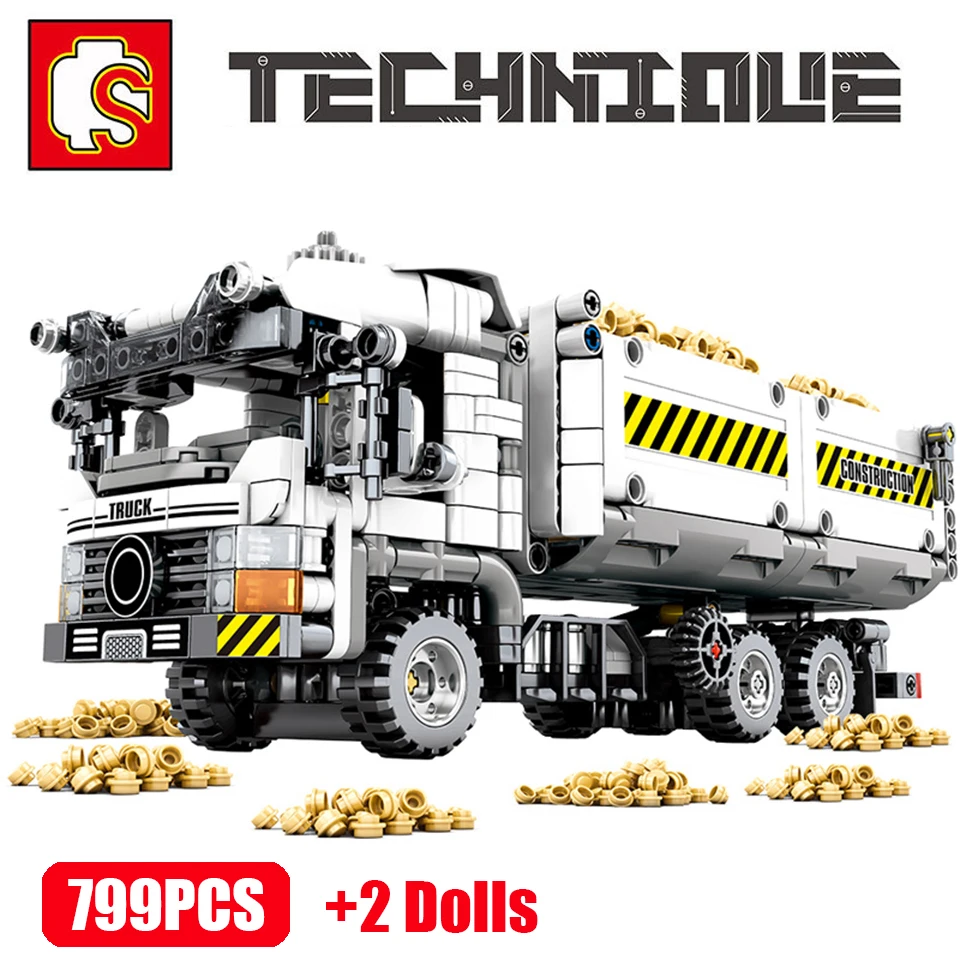 

SEMBO Engineering Technic City Truck Building Blocks Model Dirt Transport Truck Engineering vehicle Mini Figures Toys For Boys
