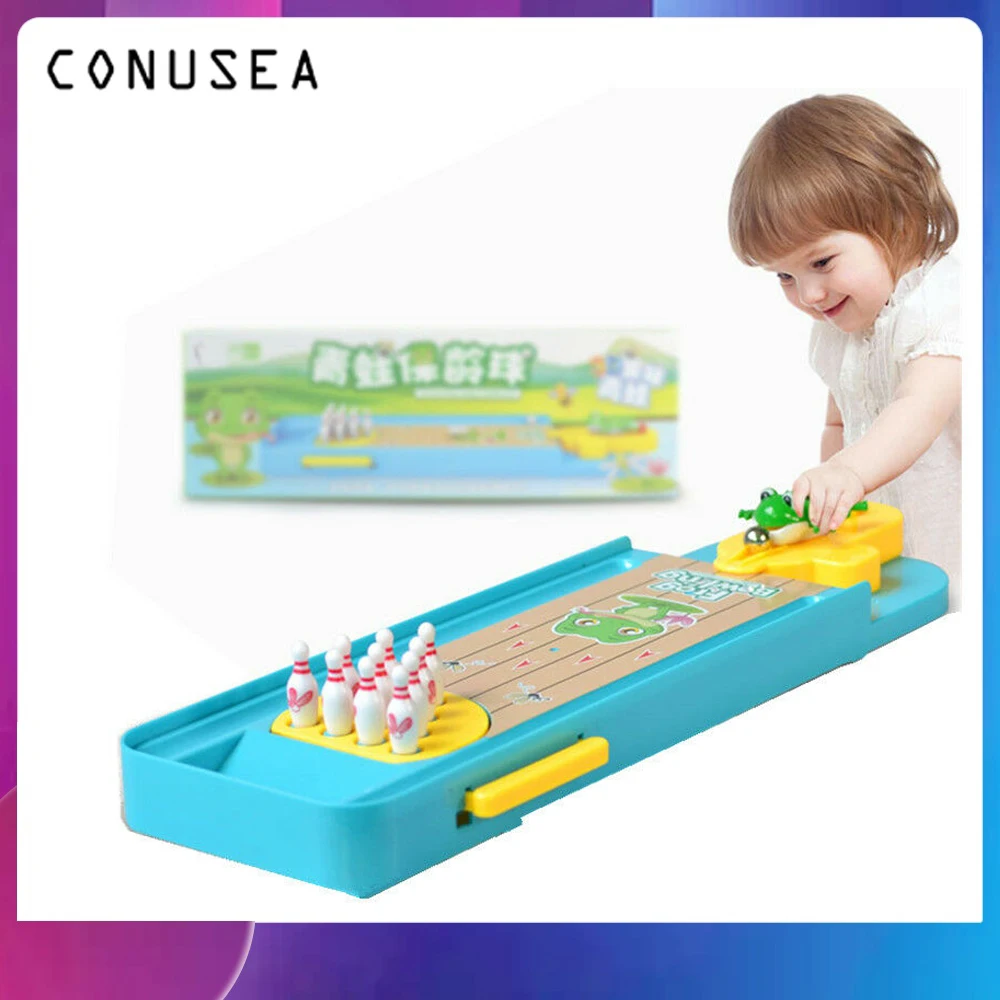 

montessori Educational Toys Children Mini Frog Bowling Desktop Interactive Games Launch Pad Indoor Desktop Toy Parent-child