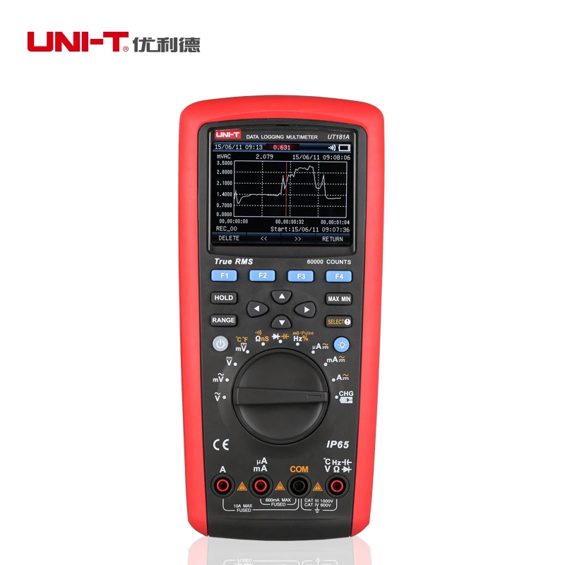 RMS true data logging Multimeter, 0.1% тестовое/умное компьютерное программное обеспечение, IP65 водонепроницаемая функция захвата тренда UT181A