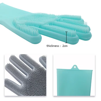 

Magic Silicone Dish Washing Gloves Kitchen Accessories Dishwashing Glove Household Tools for Cleaning Car Pet Brush