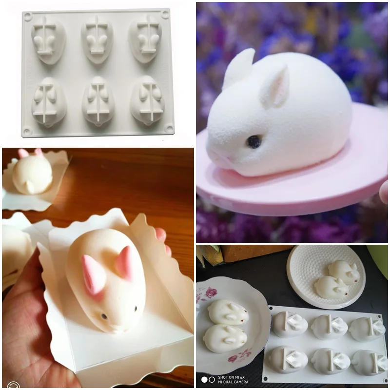 

Silicone Bunny Rabbit 3D Mold Cake Baking Mousse Ice-Cream Decorating Mould