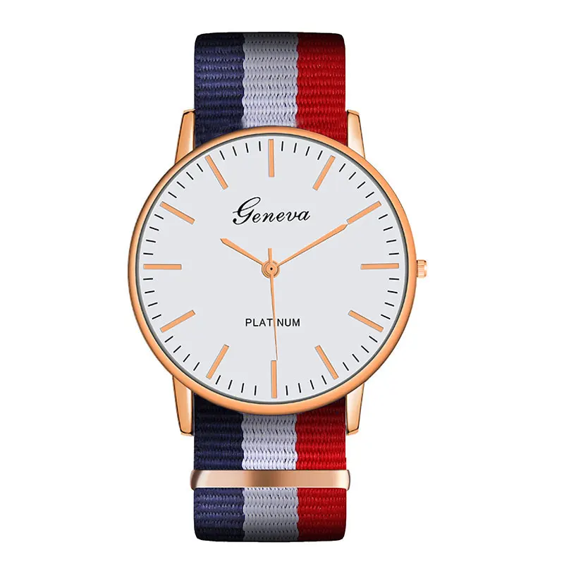 Top Brand Watches Relojes Mujer Luxury men women unisex Geneva Platimum Nylon Wrist Watch Quartz Watch Mens Hours Clock Relogio