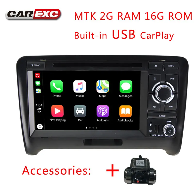 16G USB Carplay DVR Два Din Android 9,0 четырехъядерный автомобильный dvd-плеер стерео система для Audi TT/TTS GPS радио Wi-Fi навигация Мультимедиа встроенный CarPlay - Цвет: 16G USB Carplay DVR