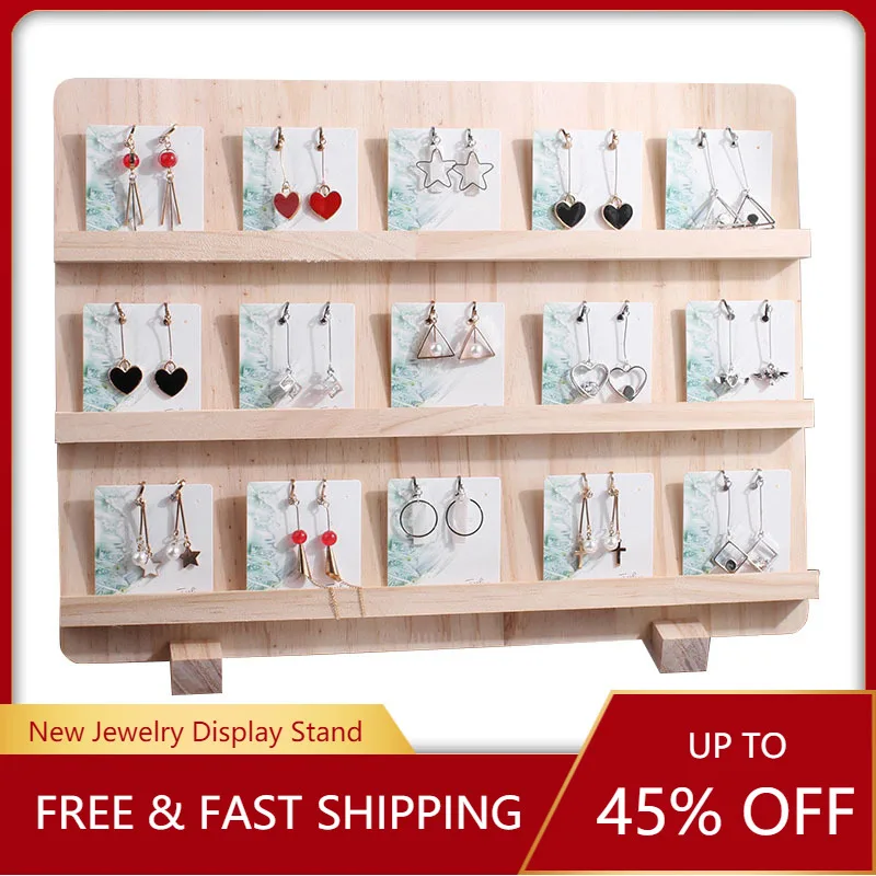 5-layer Fashion Wood Jewelry Display Necklace Charms Jewelry Display Tray Pendant Earrings Card Style Pendant Display Tag Card