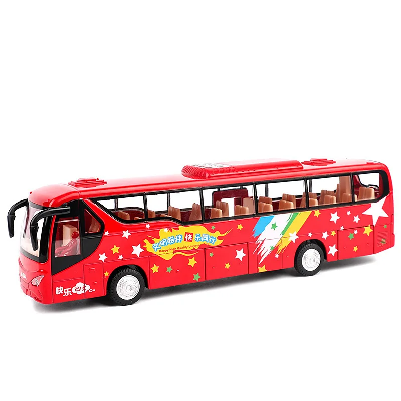 

Jiaye Model Metal Travel Alloy Bus Model Public Car Sound And Light Warrior Children Model