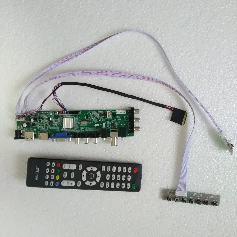VGA placa controladora LED Sinal digital HDMI TV USB AV remoto WLED DVB-T2