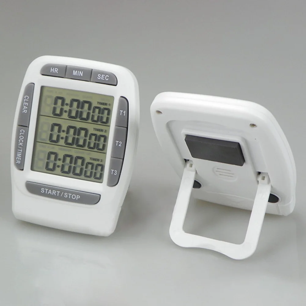 99h/59m/59s Multifunction Kitchen Timer 3 Display LCD screem Channels Electronic Countdown Function Timer Kitchen cooking tool