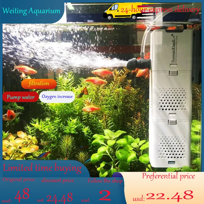 aquarium-filter-pump-4-in-1-fish-tank-submersible-air-oxygen-internal-pump-aquarium-air-pump-wave-pump-aquarium-powerhead-pump