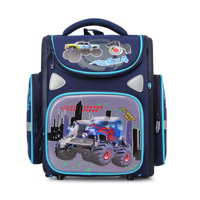 Высокое качество ортопедические школьные ранцы для мальчиков мультфильм самолет танки 3D сложенные рюкзаки Дети Водонепроницаемый школьная сумка - Цвет: cat