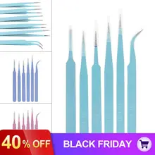 6 шт. прецизионные электронные пинцеты набор 116 мм-133 мм нержавеющая сталь антистатические ESD пинцеты набор для рукоделия ювелирных изделий лаборатории