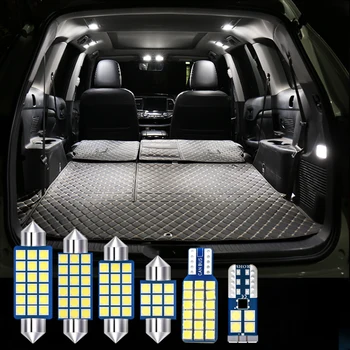 

5pcs No Error Auto LED Bulbs Car Interior Festoon Dome Light Reading Lamps For Toyota Highlander 2008 2009 2010 2011 White 12v