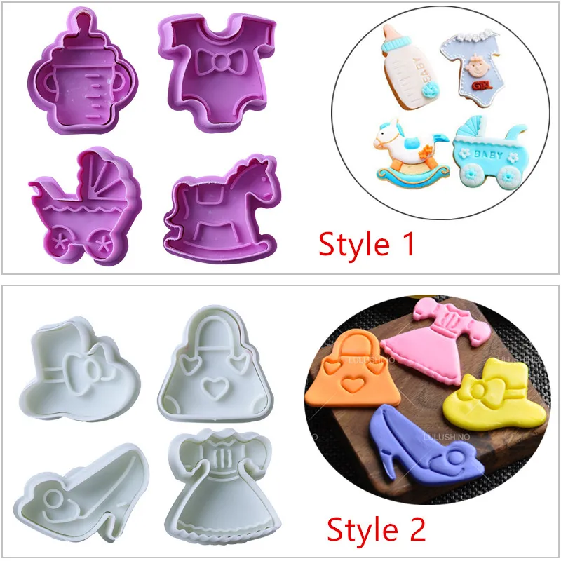 4pcs/set Halloween Biscuit Mold Cutter Cookie Stamp Fondant Mould Pastry UK E6Y4 