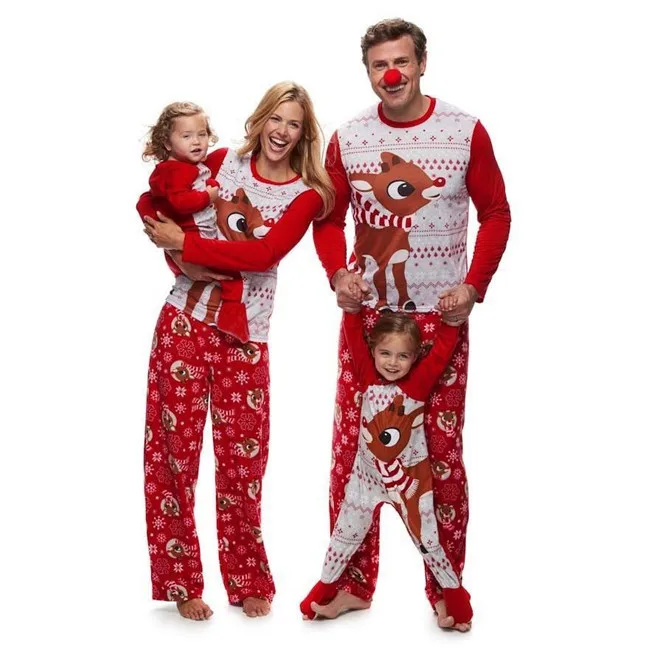 Imcute/ одинаковые Семейные рождественские пижамы Пижамный набор детская Рождественская одежда для сна повседневная одежда подарок на год