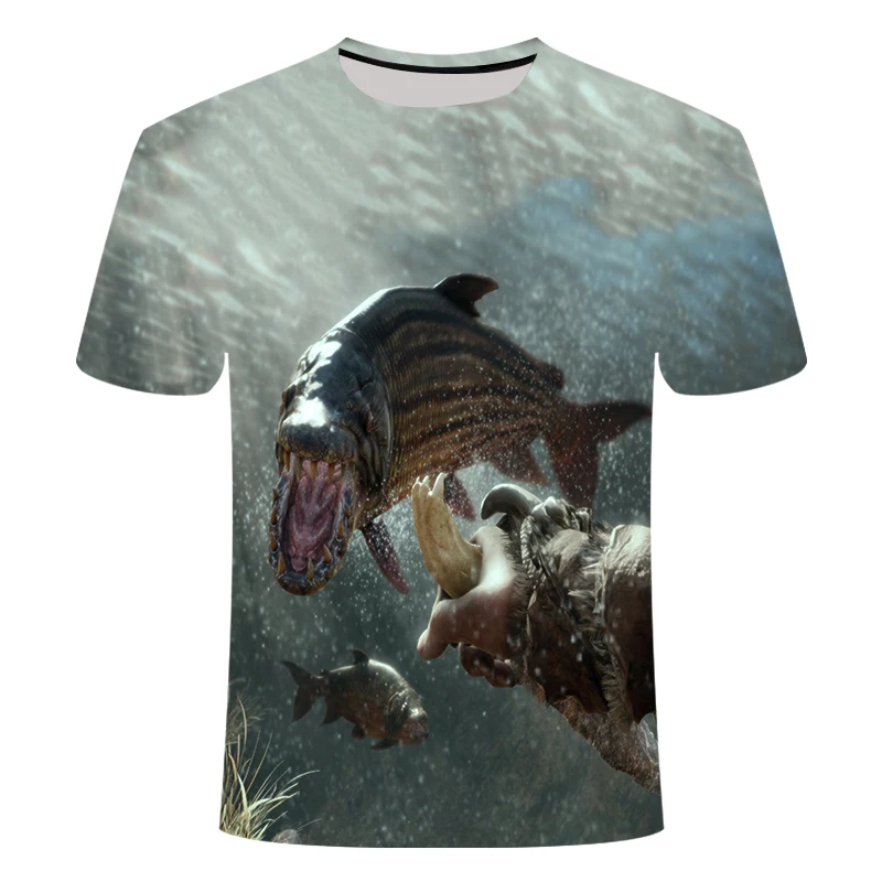 

In 2019, a new fishing T-shirt, a casual digital T-shirt with 3D fish patterns, comes with a summer top with short sleeves
