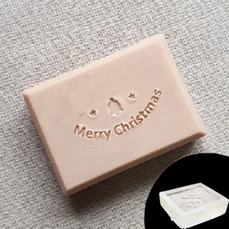 Transparent Handmade Soap Stamp, Merry Christmas Series, Acrylic Soap Making, Chapter Tools, Custom Stamps, Gifts, 40 mm