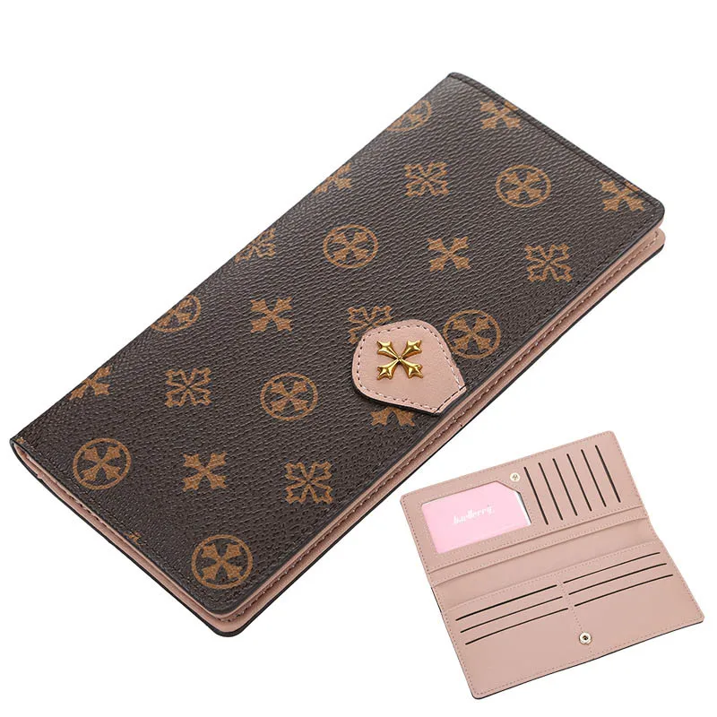 Long Women Wallets Top Quality PU Female Wallets 11 Card Holders Fashion Female Purse Brand Wallet For Girls - Цвет: pink