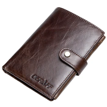 

JHD-OGRAFF Short Passport Cover Men Wallets Leather Genuine Credit Card Holder Coin Purse Money Bag Small Wallet Passport Case