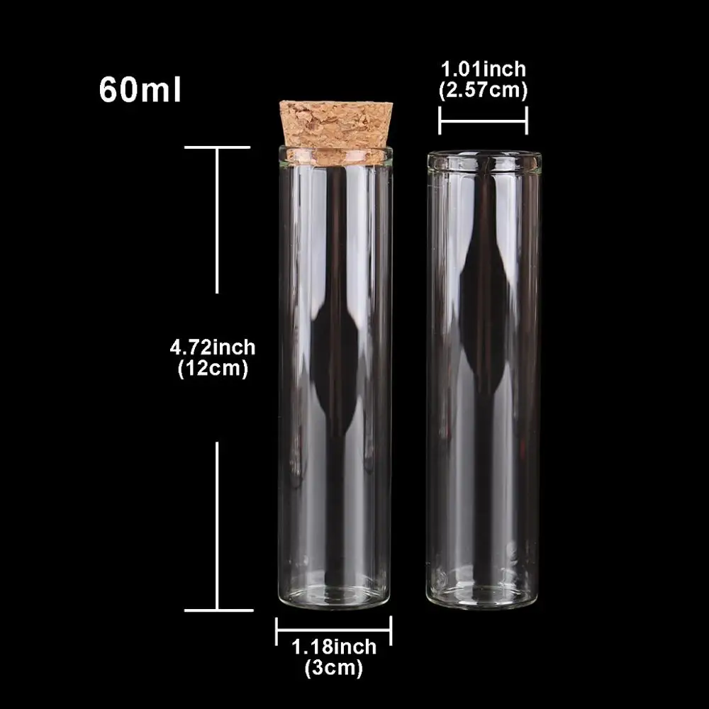 Пробирка с пробкой размер 60 мл 30*120 мм 24 шт.|spice tubes|bottle with stoppertube container |