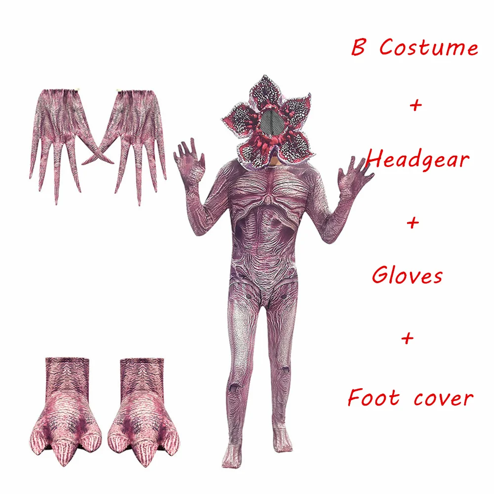 Человек косплей Demogorgon Хэллоуин костюм для чужих вещей Сезон 3 костюм Mardi Gras дети смешные карнавальные вечерние комплекты одежды