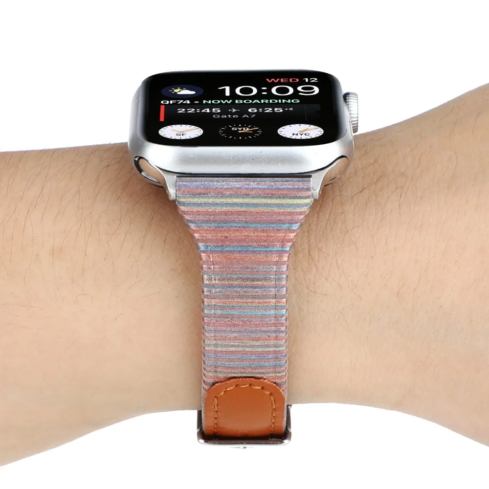 Модный ремешок для Apple Watch 5, 4, 3, ремешок 44 мм, 40 мм, 42 мм, 38 мм, высококачественный ремешок из натуральной кожи для iWatch 4, 5