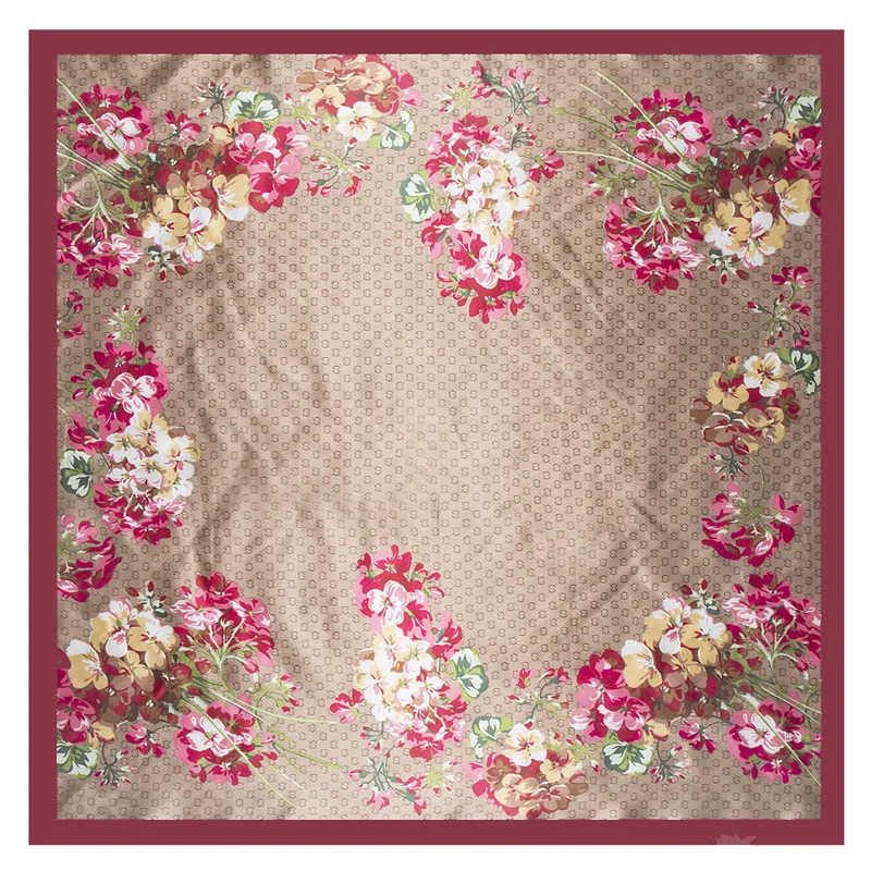 Женский шелковый шарф с цветочным принтом большие квадратные шарфы Женская