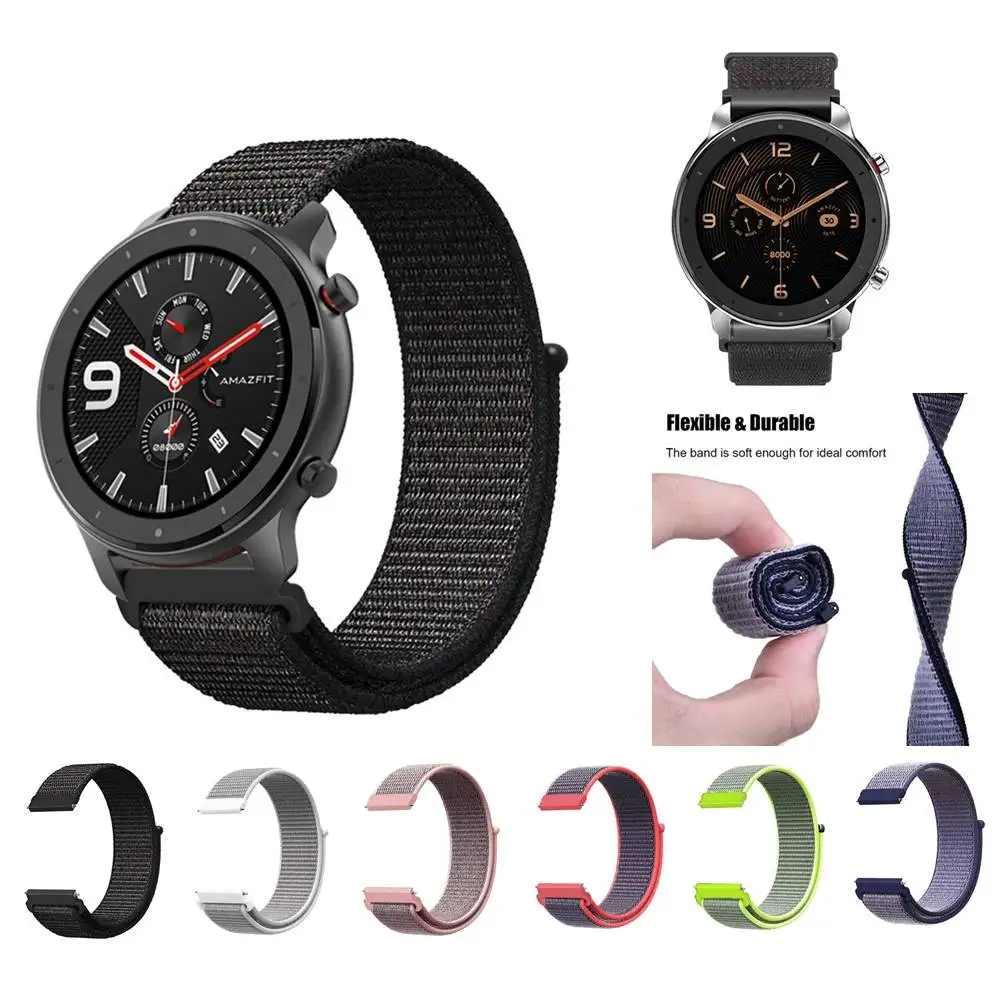 Смарт-часы модные Стиль заменить Для мужчин t для Amazfut GTR Smartwatch Фитнес нейлон+ холст Носимых Браслет для ремня Для мужчин Для женщин