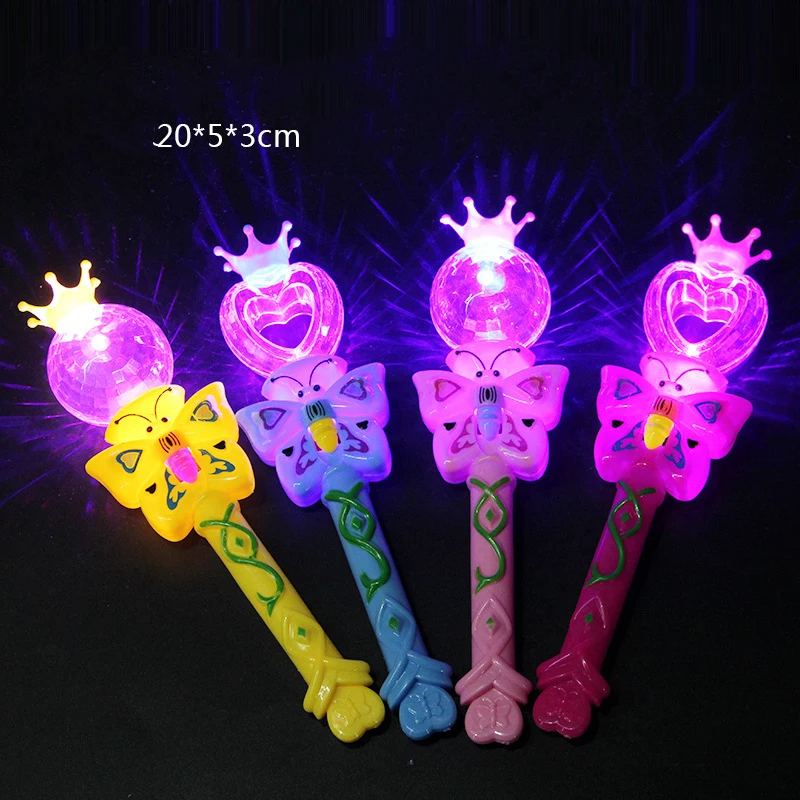 Children's luminous 3D projection toy Butterfly shape crown design Party festival concert cheering light stick Room full of star