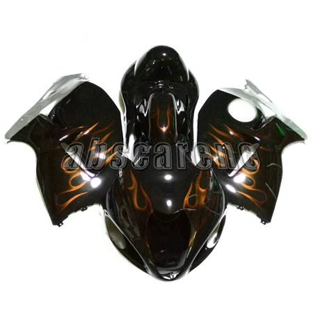 Инжекторные Обтекатели для Suzuki GSXR1300 Hayabusa 1997-2007 98 99 00 01 02 03 04 05 06 ABS Кузов глянцевый черный с оранжевым
