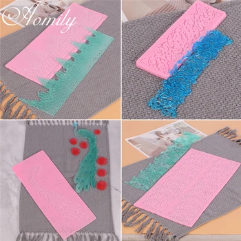 

Aomily Lace Peacock Flower Vine Fondant Mold for Cake Decorating Cake Sugar Craft Chocolate Moulds Tools Silicone Ice Cube Molds