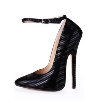 

Women Solid Red Pink Grid Pattern Pointed Toe Pumps Office Lady Ankle Buckle Strap Classic High Heels Gladiator Dress Shoes