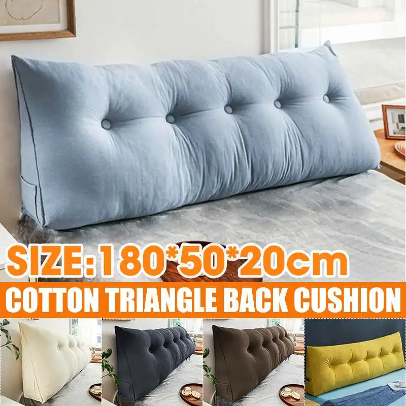 180X50X20CM Headboard Pillow Triangle Cushion Reading Large Bolster Backrest Positioning Support