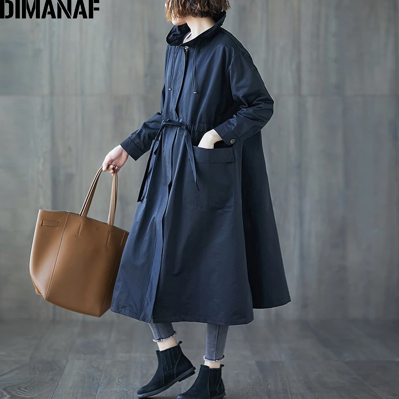 incredible DIMANAF Women Jackets Coats Plus Size Autumn Big Size Cardigan Female Loose Outerwear Long Sleeve P