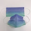 Disposible Adult Masks Gradient Color Face Shield Cover Printing Mouth Mask Solid Masks Green Blue Purple 3 Layer Fabric 6