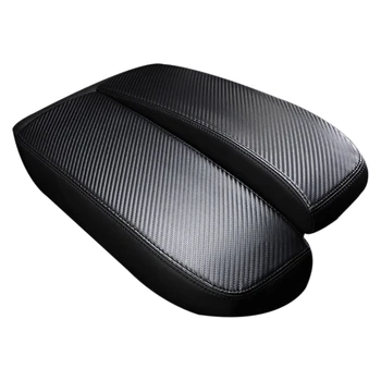 

2Pcs PU Leather Cover Stickers Interior Armrest Anti-Dirty Covers Case Center Console Armrest Cover for Teramont 2017-20