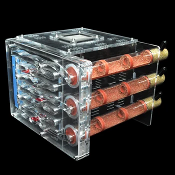 

DIY Acrylic Ant Farm Ecological Bamboo Tube Ant Nest 3 Tubes with Feeding area workshop Villa Pet Anthill Ant House 19*16.4*14cm