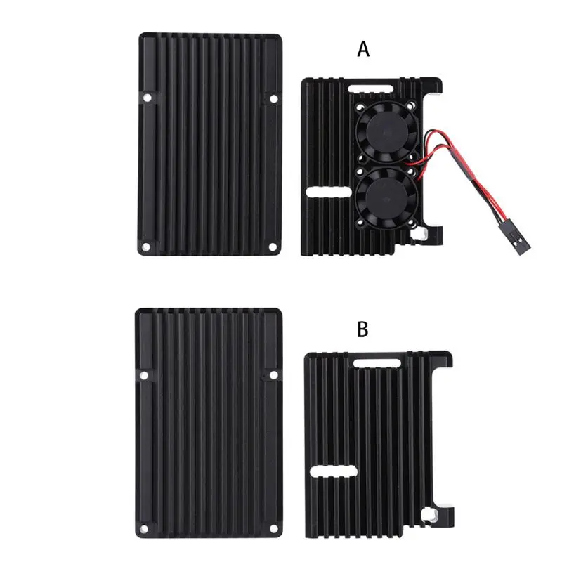 Алюминий сплав Корпус чехол металлический корпус черного ящика излучающая пластина теплоотводящий кулер для Raspberry Pi 4 модели B